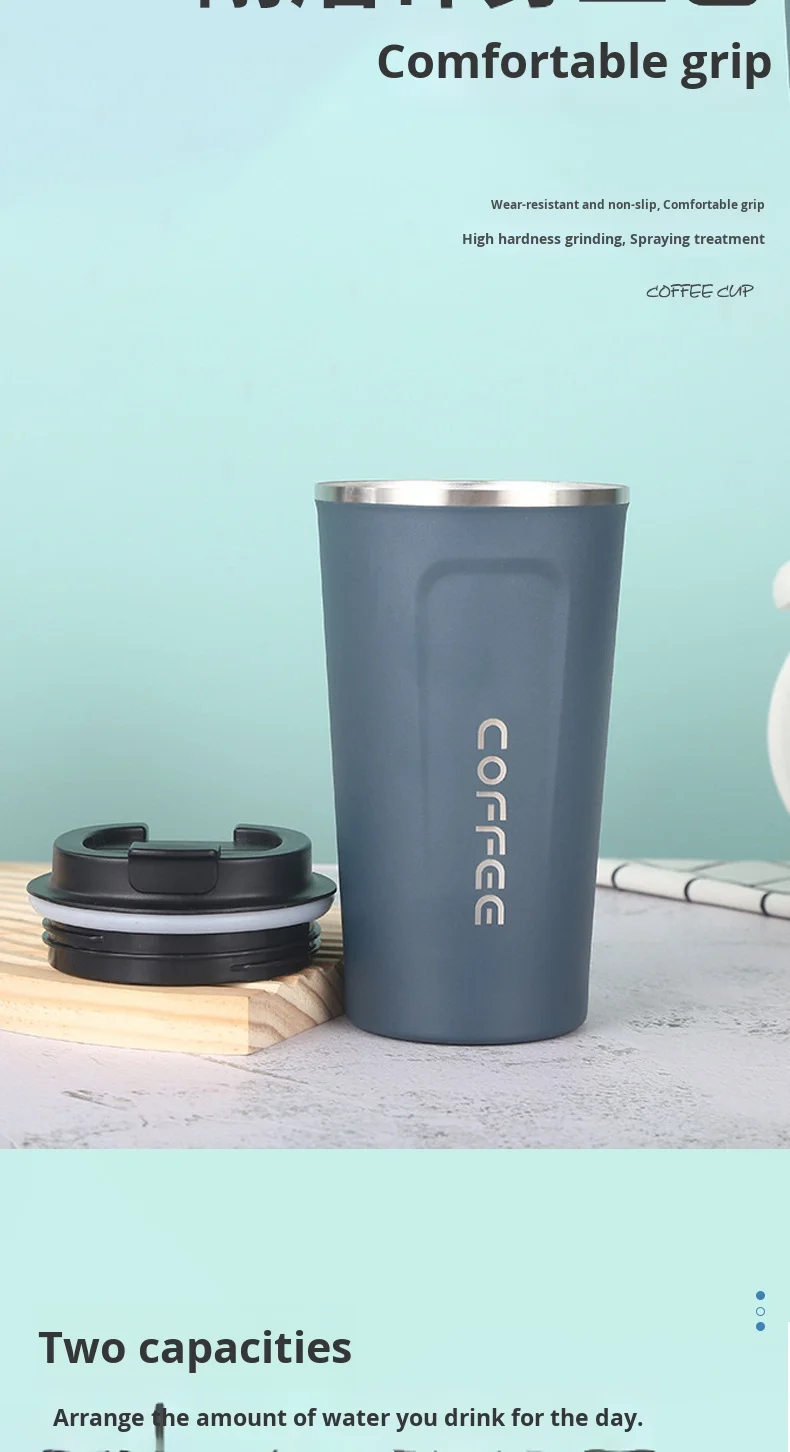 Portable 304 Stainless Steel Double Vacuum Thermos Cup Smart ...