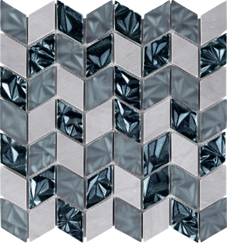 Arte de mosaico de vidrio de azulejo de piscina blanco y negro de bajo precio