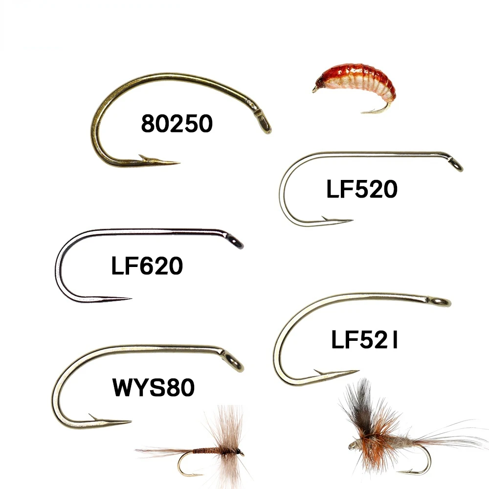 Bulk High Carbon Steel Fly Fishing Hooks 822 Dry&wet&nymph&shrimp