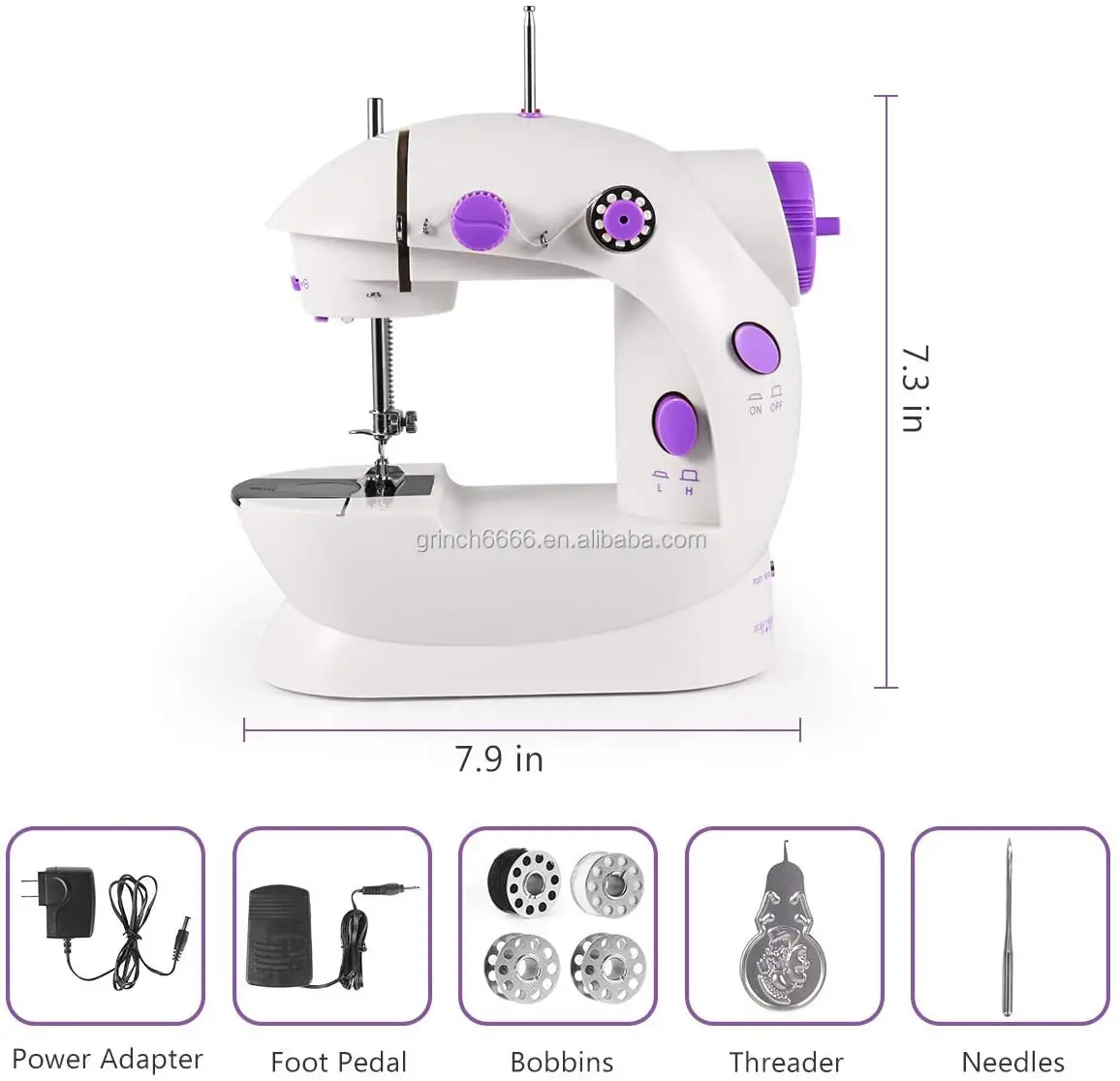 high and Low Speed Basic Electric Sewing Machine with Extension Table and Foot Pedal Suitable for Beginners Home Gifts Kacsoo Portable Mini Sewing Machine 