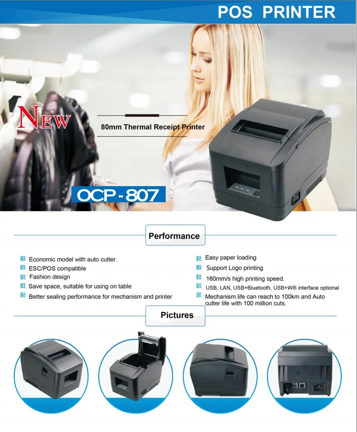 80mm Usb Pos Printer With Auto Cut Opos Driver Thermal Receipt Printer From China Buy Printer