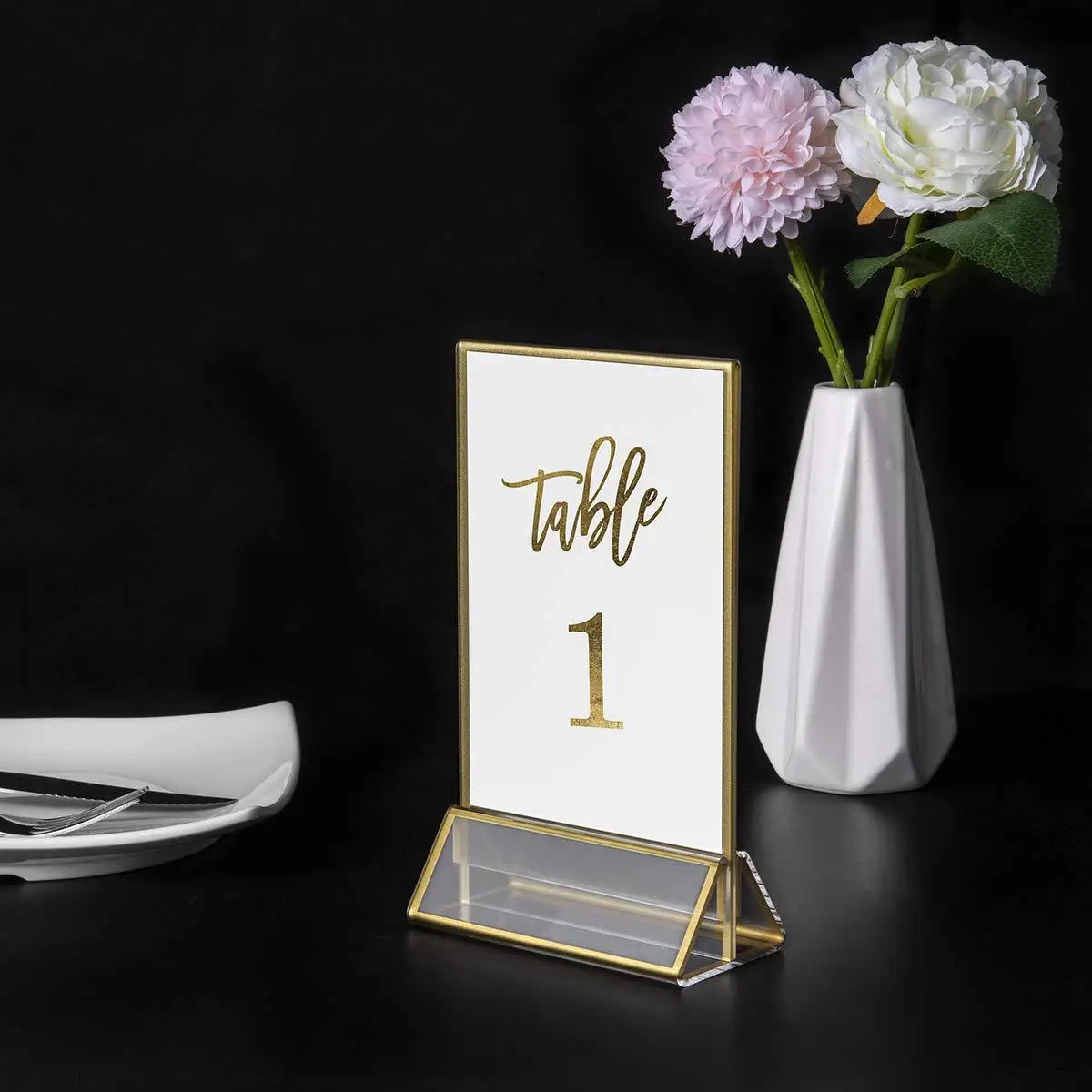 Clear Acrylic Menu Card Sign Holder Table Numbers For Wedding Buy