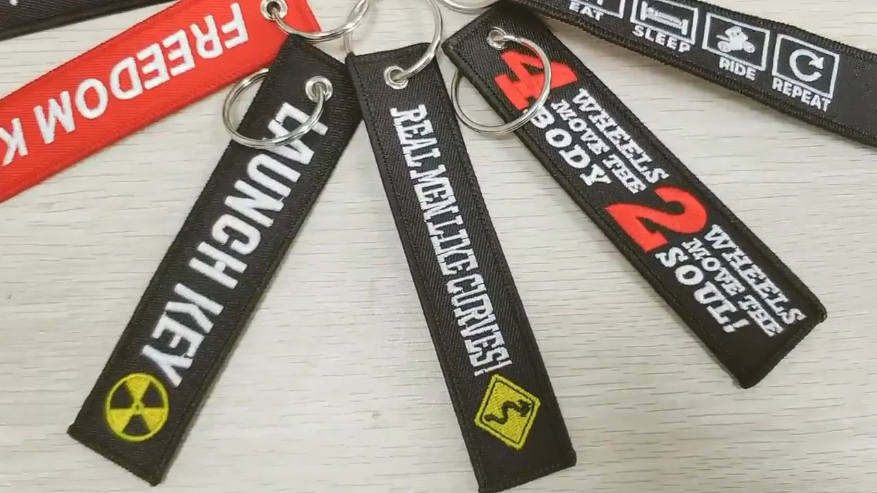Embroidered Label Key Chain Tag Keychain Car Motorbike 