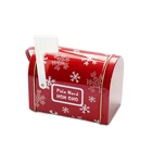 Christmas decoration small tin mailbox shape gift tin box for kids
