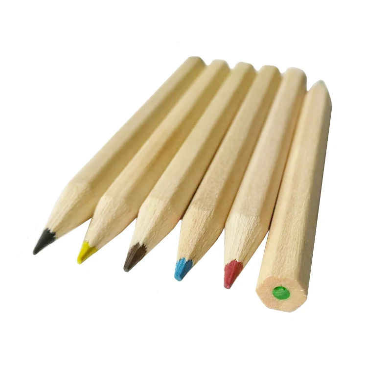 Factory 18 Years Free Sample Natural Wood School Supply Mini Color Pencil Set