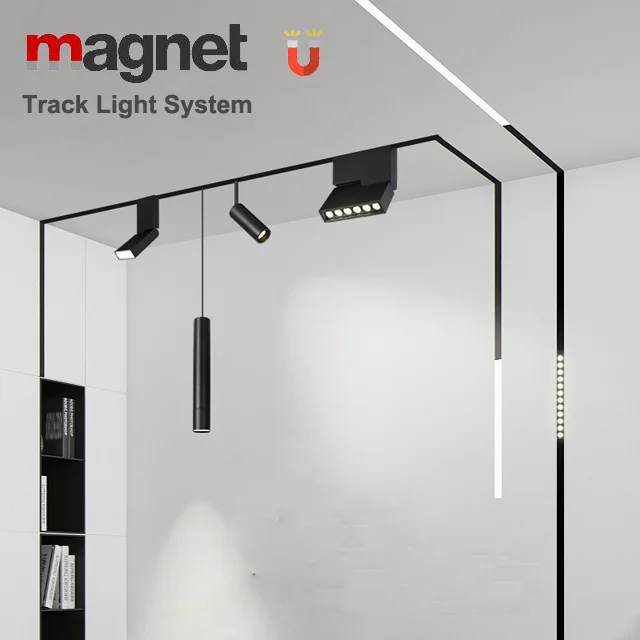 Zoomable Focus Led Track Light Architecture Commercial Hanging Magnetic Led Track Light