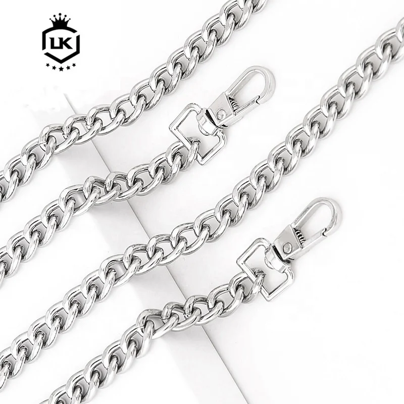 Wholesale LanKe Factory Supply Cheap Silver Nickle Metal Purse Chain Strap  Handle Shoulder belt Crossbody Handbag Bag Chain From m.