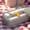 Fashion Food grade 18/08 stainless steel bento lunch box 304 multi-layers food jar New Japanese Style portable rectangle box
