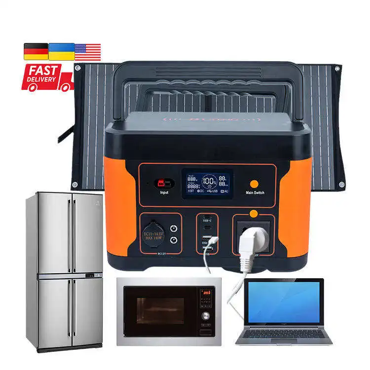 1000W portable power station with multiple ports and LCD display