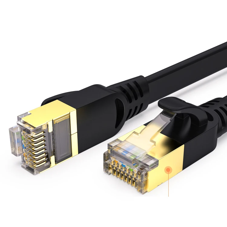 Shielded Ftp Sftp Cat6a Cat7 Flat Patch Cord Rj45 Wire Ethernet ...