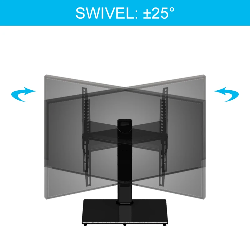 Vesa 400*400 Swivel Modern/cheap/ Glass Tv Stands With Heavy Duty Base