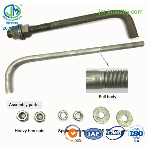 Oem Grade 8.8 Zinc Plated M20 L Type Shaped Anchor Bolt And Nut Buy L