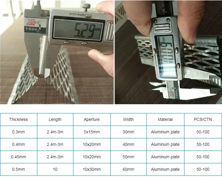 factory price Plastering wall protection stretch stucco expanded g.i Galvanized steel metal drywall angle corner bead for saleAl corner specification.png