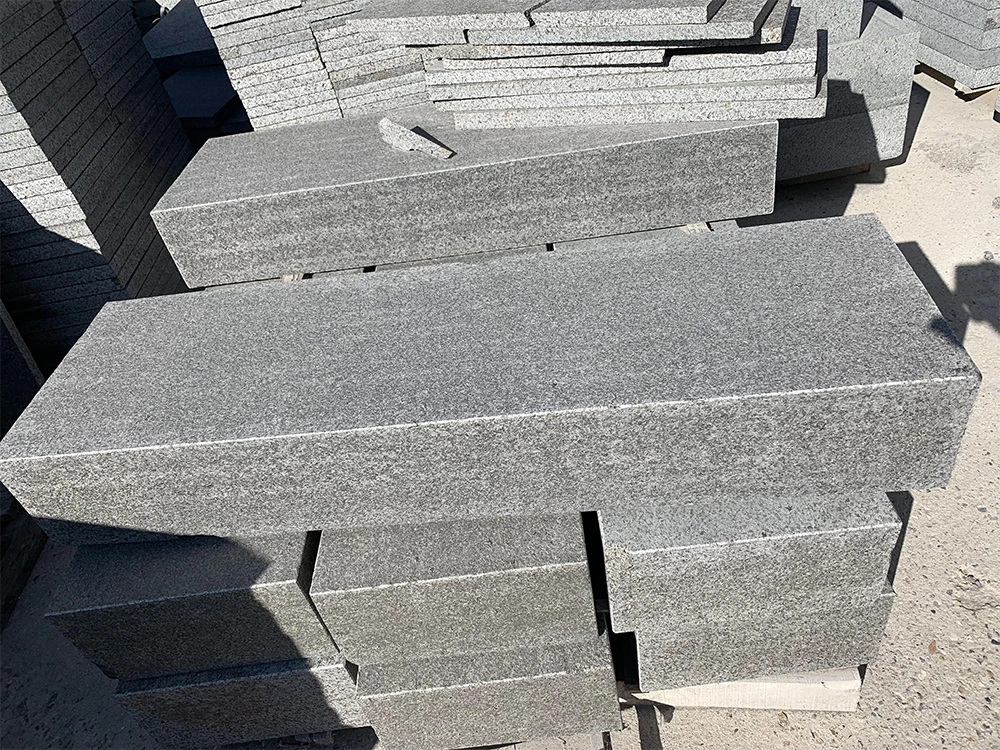 Samistone New G684 Black Natural Granite Beveled Finished Step Stone