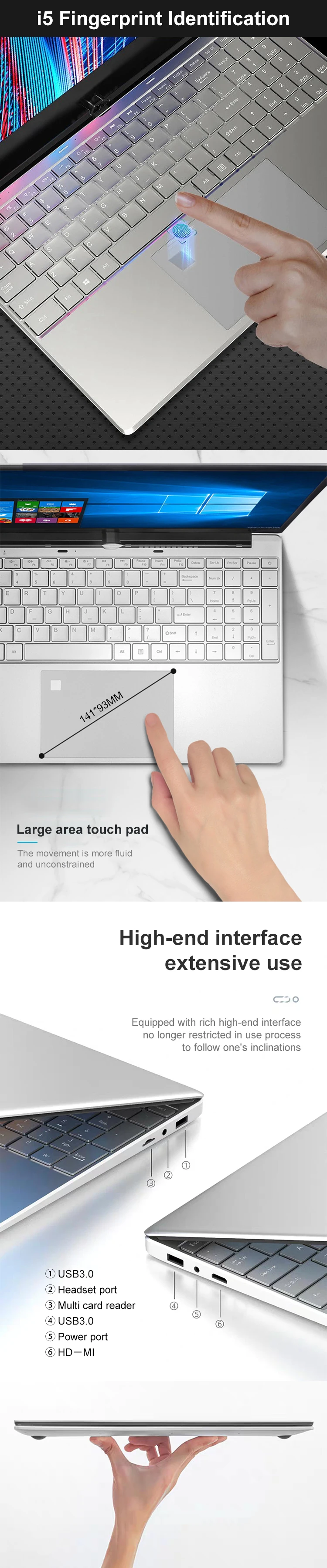 Used Laptop 15.6inch Business Laptops Notebook Oem Core I5 5257u 8gb