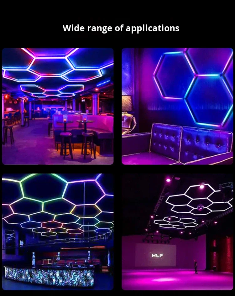 product new honeycomb aluminum wide voltage rgb led garage car beauty workstation light bar colorful atmosphere light-3