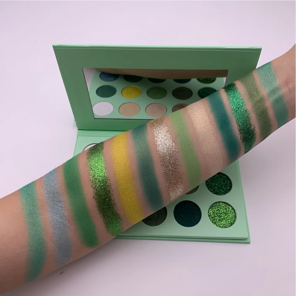 Newest Green Palette Pressed Glitter Crueltyfree Makeup 15 Color