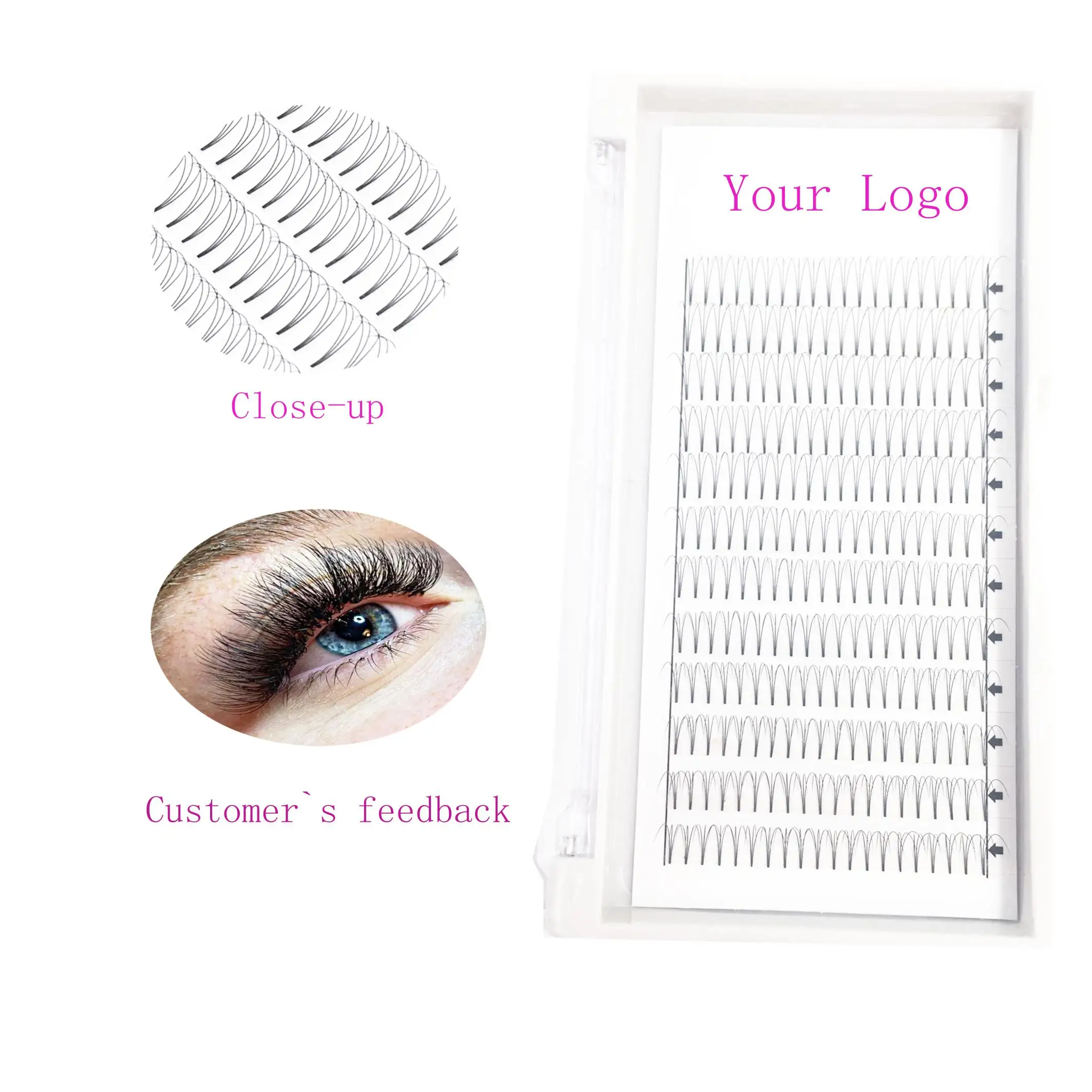 

3d volume lash Pre Made Lashes,1 Tray, Black