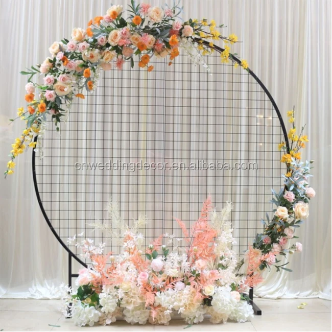 Fashion Round Wedding Flower Balloon Stand Circle Backdrop Gold 2 Meter ...