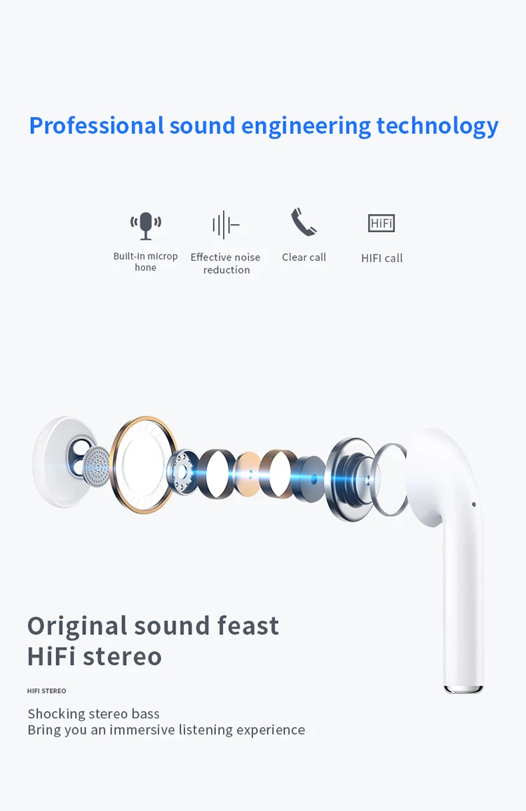 Factory TWS 5.0 Bluetooth Headphone Wireless Earphones Stereo Sweatproof Earbuds - ANKUX.COM