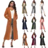 Ladies Hot style with big pocket sweater Long coat cardigan oversized pullover