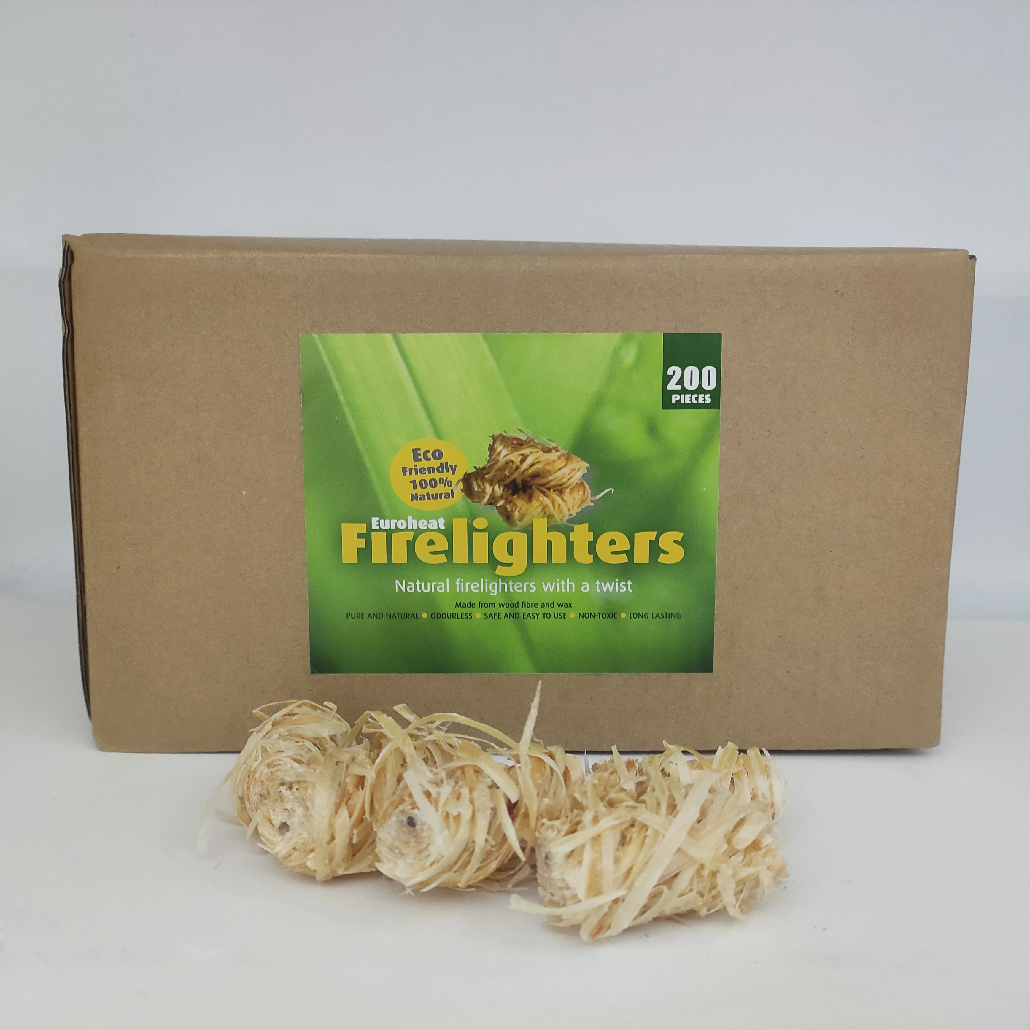 200piece Pack Wood Wool Charcoal Fire Starters Waterproof Outdoor Fire