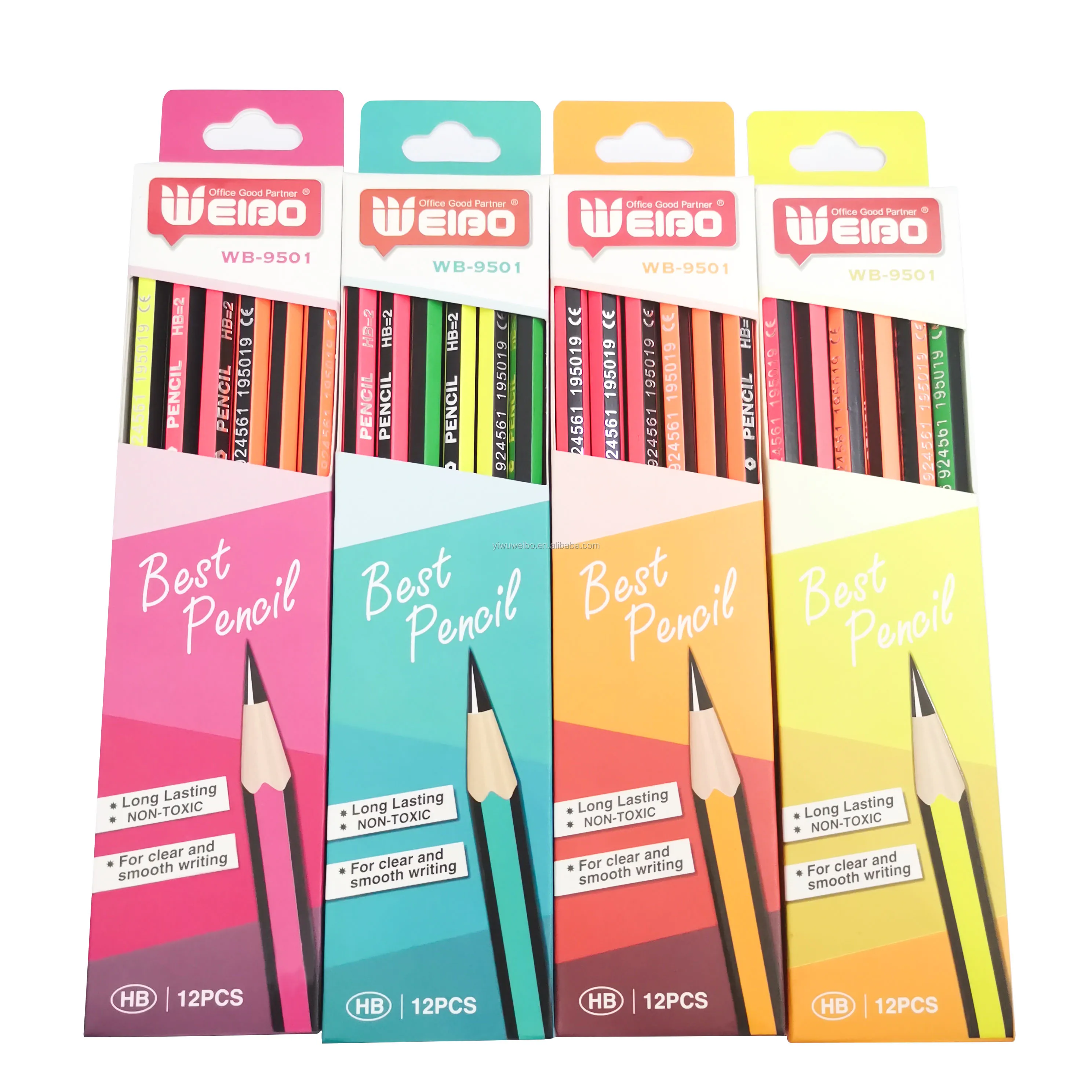 Brand Weibo 12pcs set Kawaii Pencils With Rubber Drawing Pencil Set Pre 