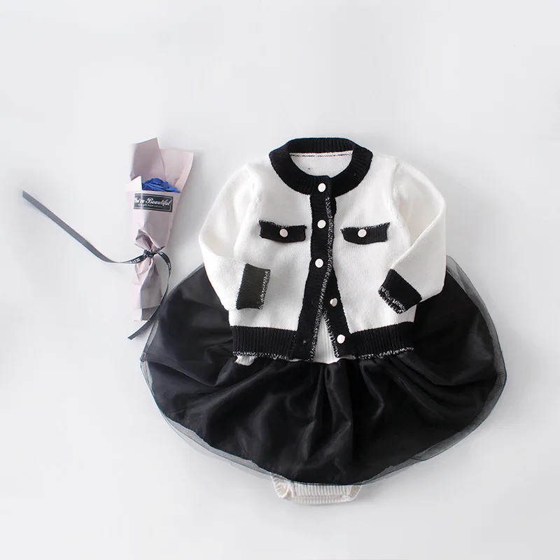 
2020 Autumn Banquet Suit 0-2 Years Old Female Baby Xiaoxiang Princess Temperament Ladies Long-Sleeved Top + Ha Skirt 