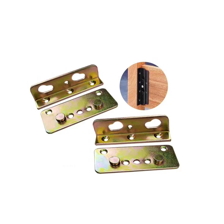 3.5 Inch Nomortise Bed Rail Fittings Wood Bed Frame Bracket For Bed