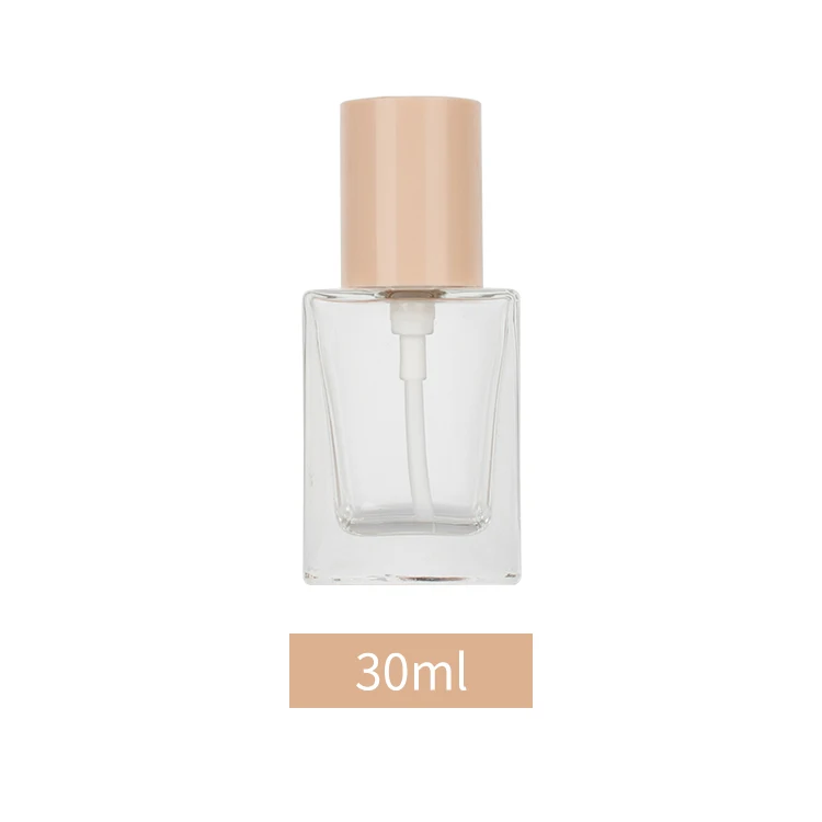 Cosmetic 30ml empty makeup foundation glass bottles skincare packaging container with pump spray cap supplier