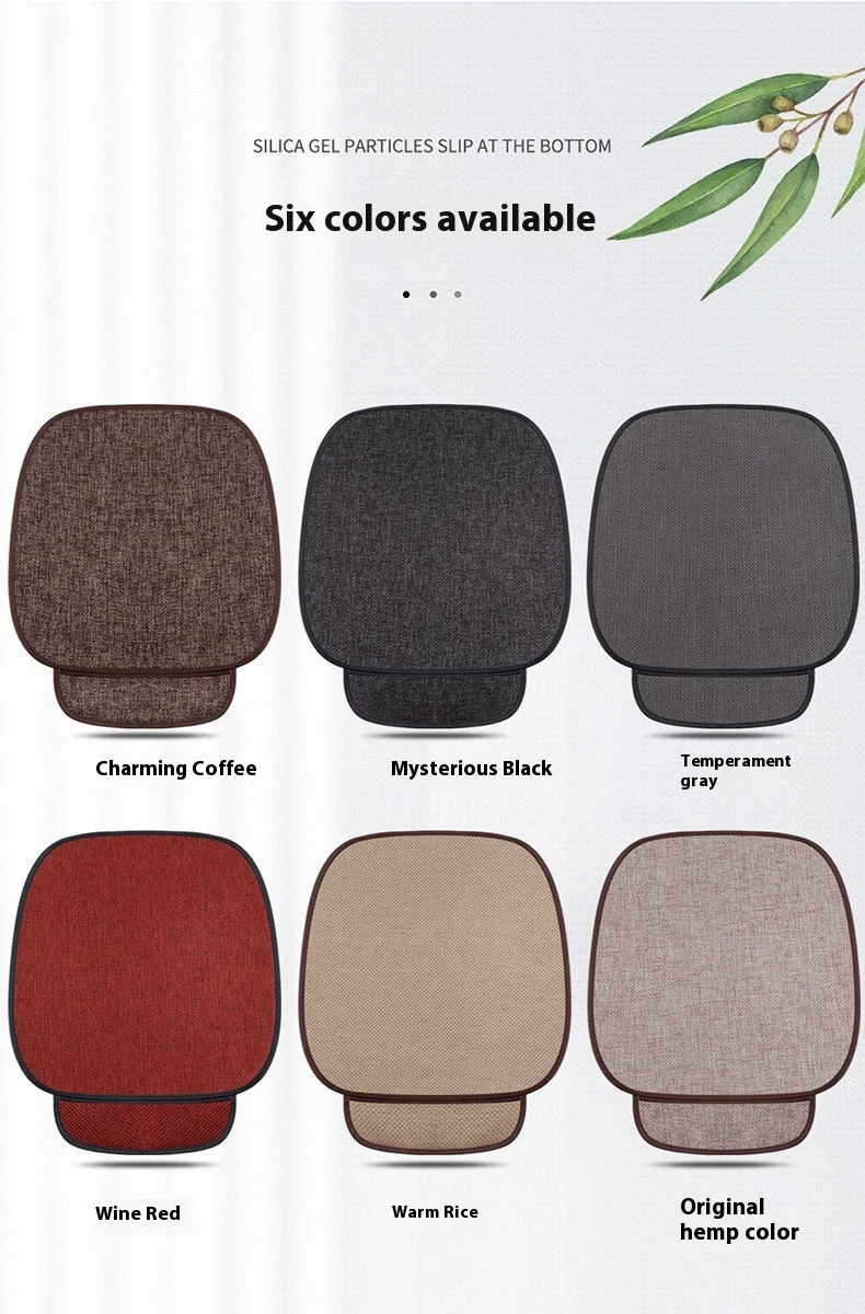 Universal Four-Season Car Seat Cushion Set Breathable Cotton Linen Rear Single Seat for Summer Use manufacture