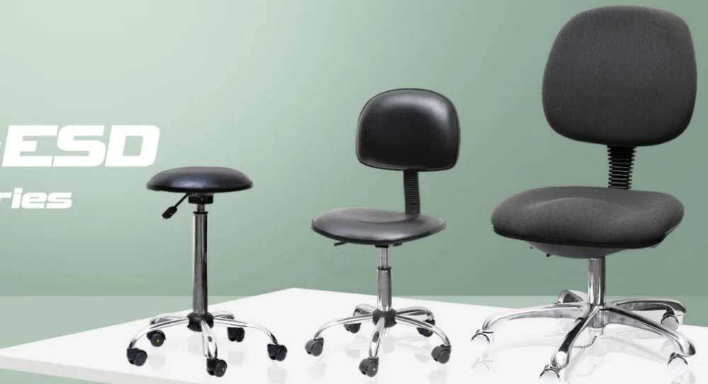 esd antistatic office chair with footrest ergonomic workstation chair