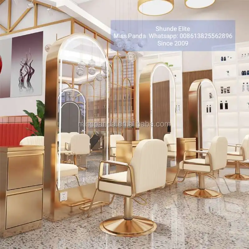 Desktop Beauty Led Light Illuminated Haircut Salon Mirror For Barber