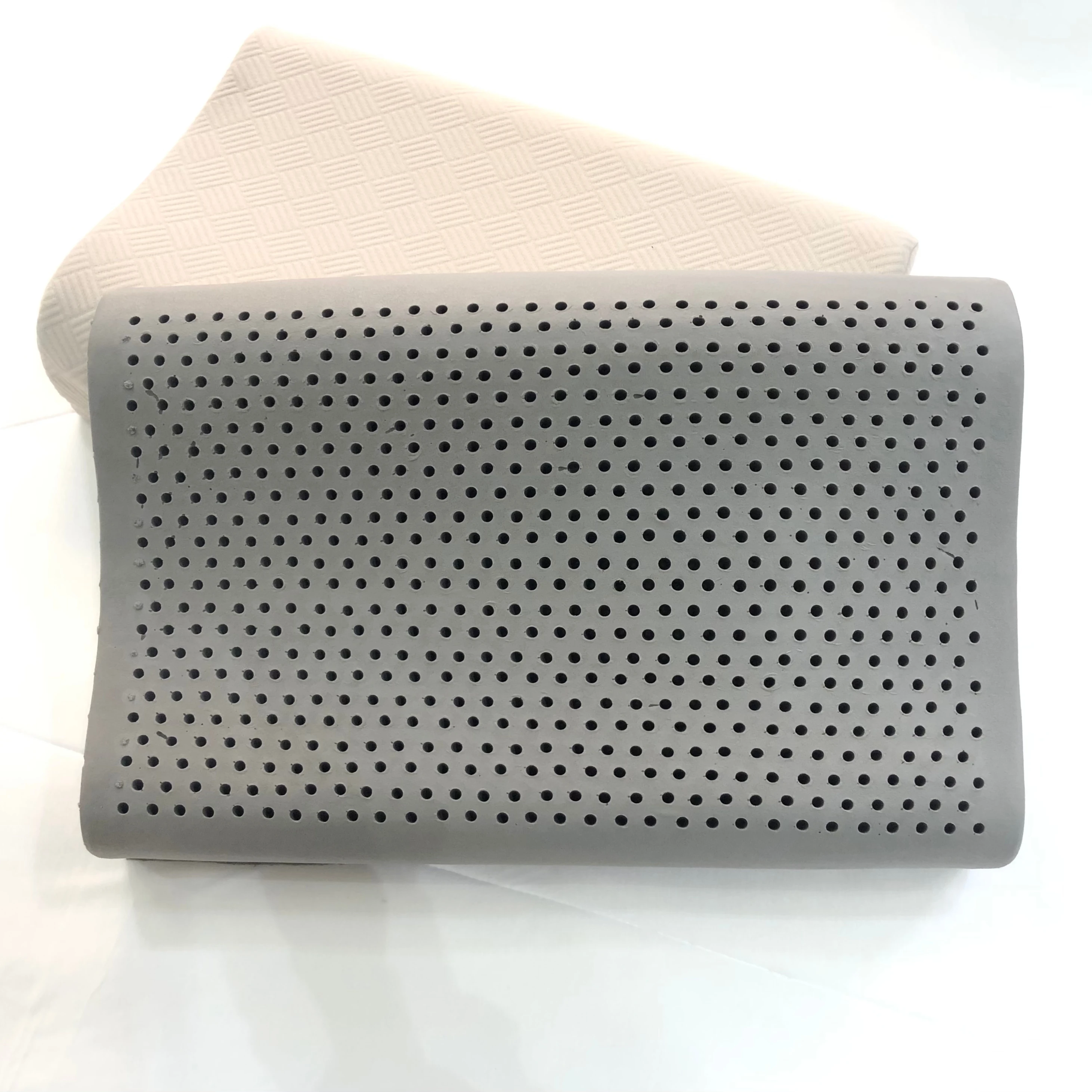 Hot sales comfortable Charcoal Bamboo royal latex contour pillow for neck pain