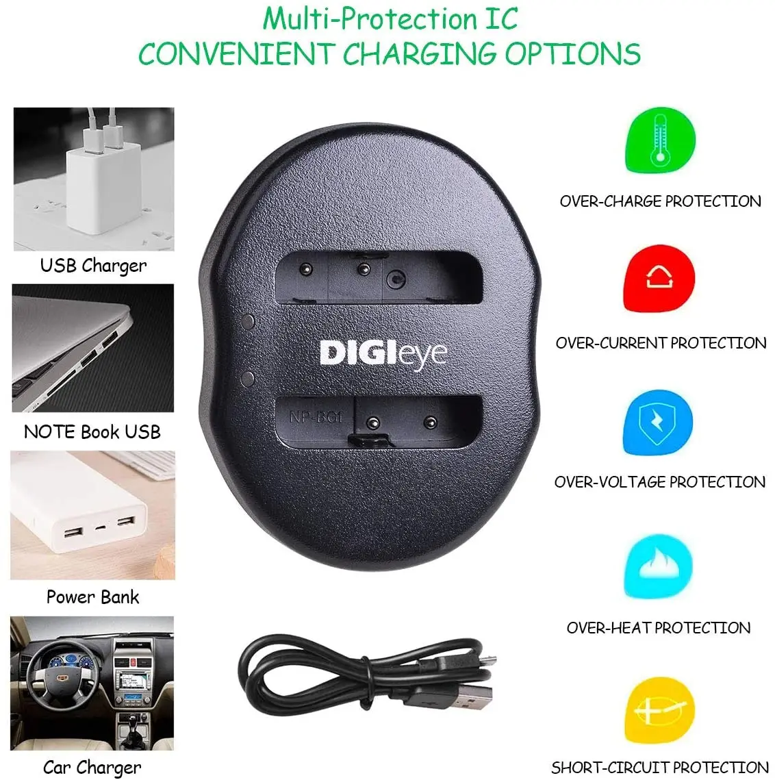 Np-bg1 Npbg1 Np Bg1 Dual Usb Charger For Sony Fg1 Dsc W120 W125 W130 W150  W170 W200 W210 W220 W230 W290 T20 T100 Hx30 Camera - Buy Np-bg1 Usb Charger,Npbg1  Battery Charger,Np