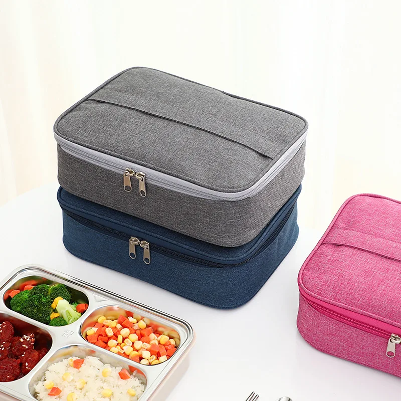 Wholesale Promotional Price Simple Oxford Thermal Office Lunch Box Bag Insulated Tote Bag