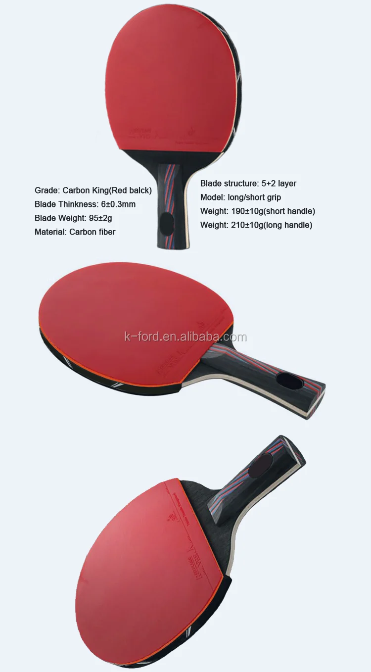 Short/Long Professional Carbon Fiber Table Tennis Racket Ping Pong Paddle Bat 