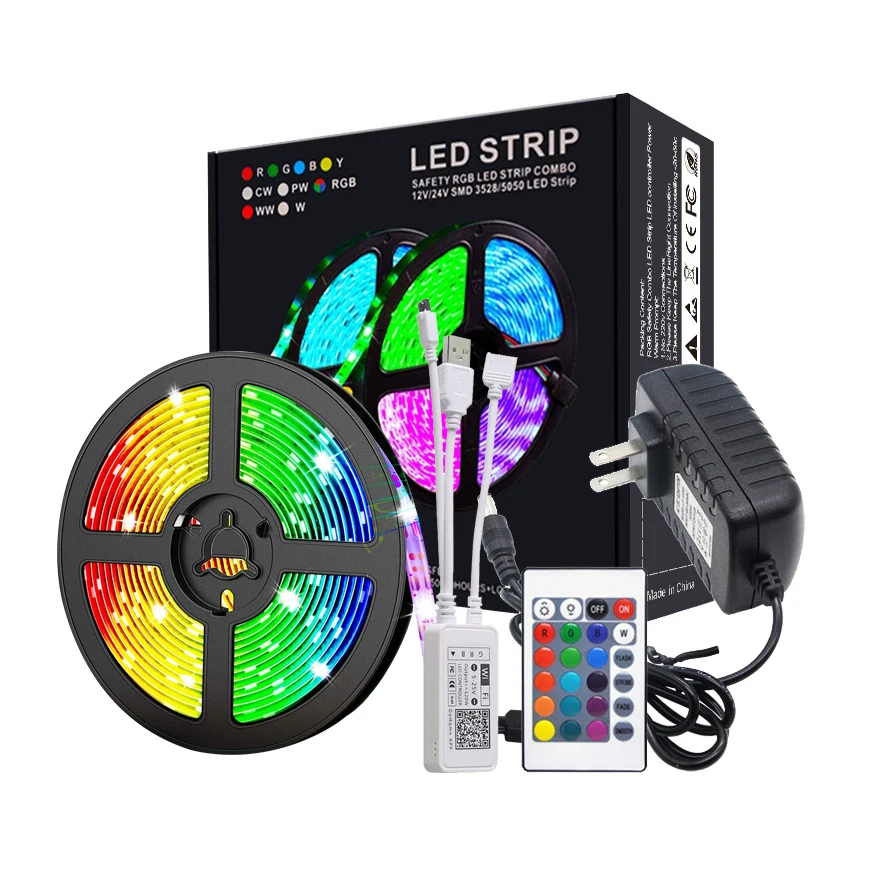 5M Wifi Smart LED Strip RGB DC12V 150 leds non waterproof Strips work with apple HOMEKIT voice control via Alexa for TV and PC