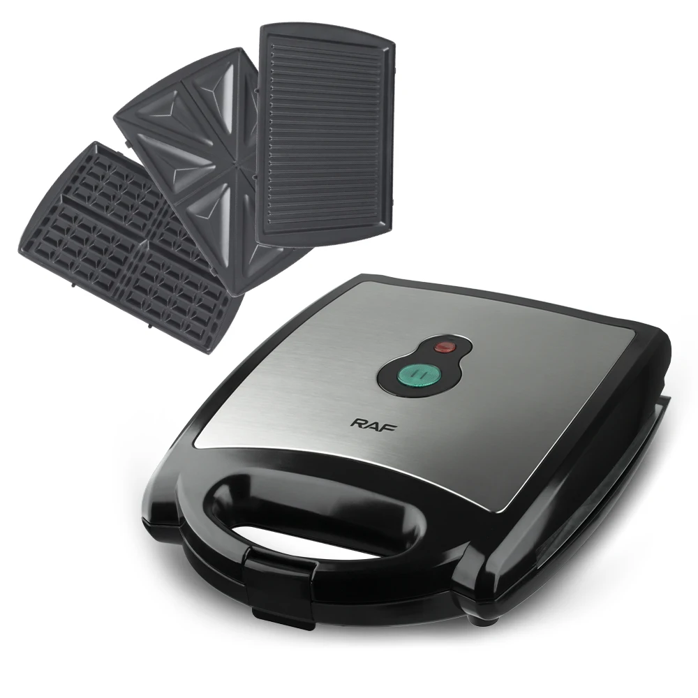 Grill Waffle Maker With Nonstick Plates Useful 3 In 1 Sandwich Maker