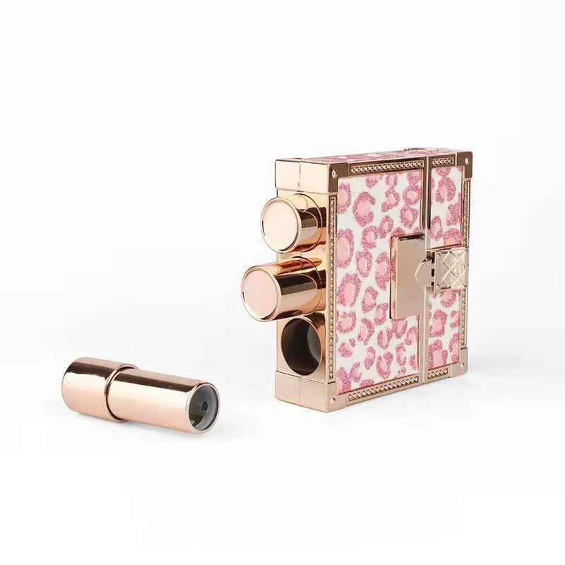 2020 Custom 3 In 1 New Style Rose Gold Lipstick Case Square Bag Shaped
