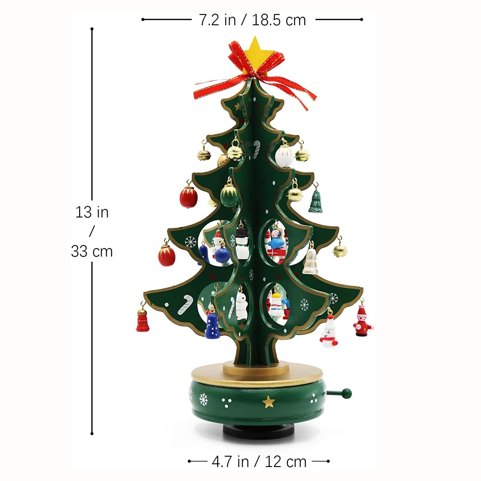 Hot Selling On Amazon Christmas Tree Rotate Music Box With Ornaments ...