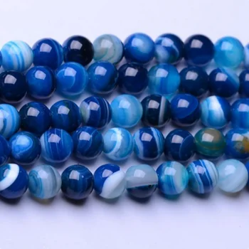 8mm Round Blue Lace Agate Loose Beads 