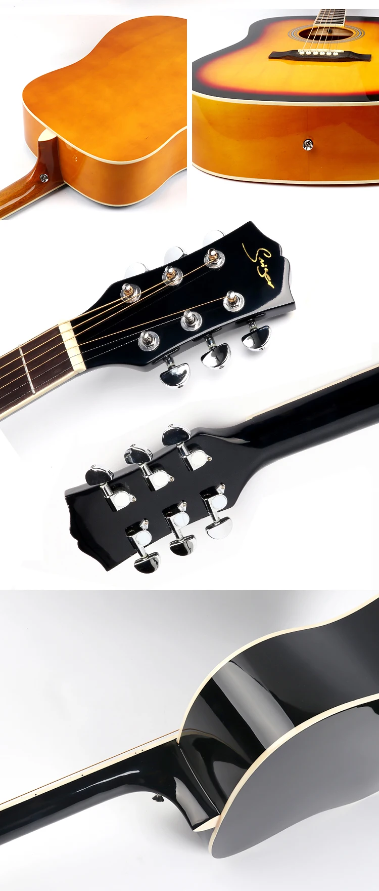 便宜的批发价格 41英寸非剖切五颜六色的左手电吉他