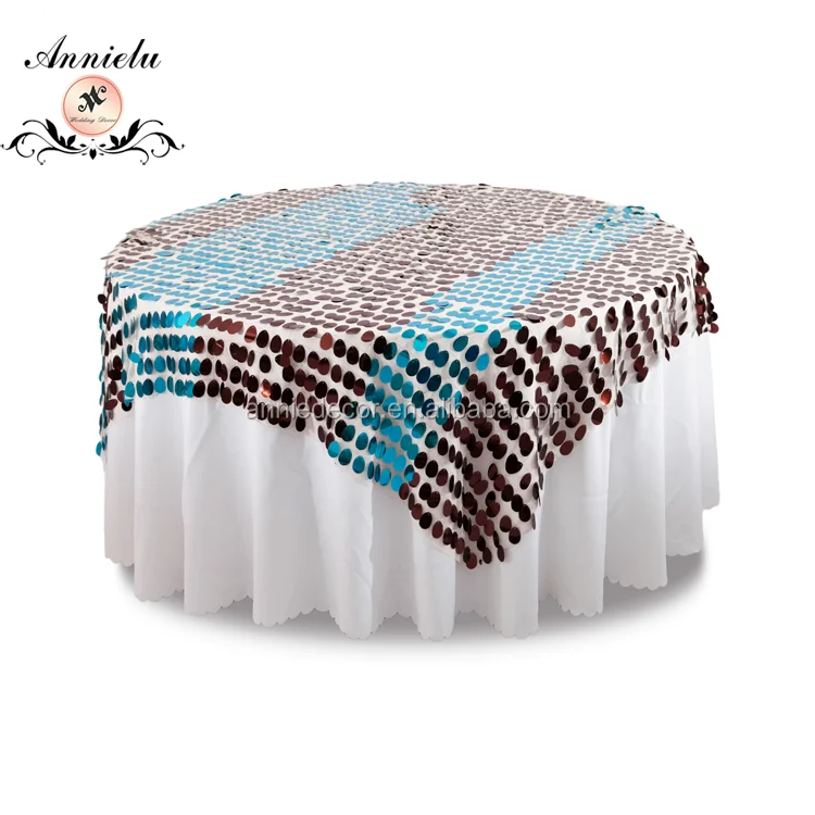 Colors sequin embroidered table overlay