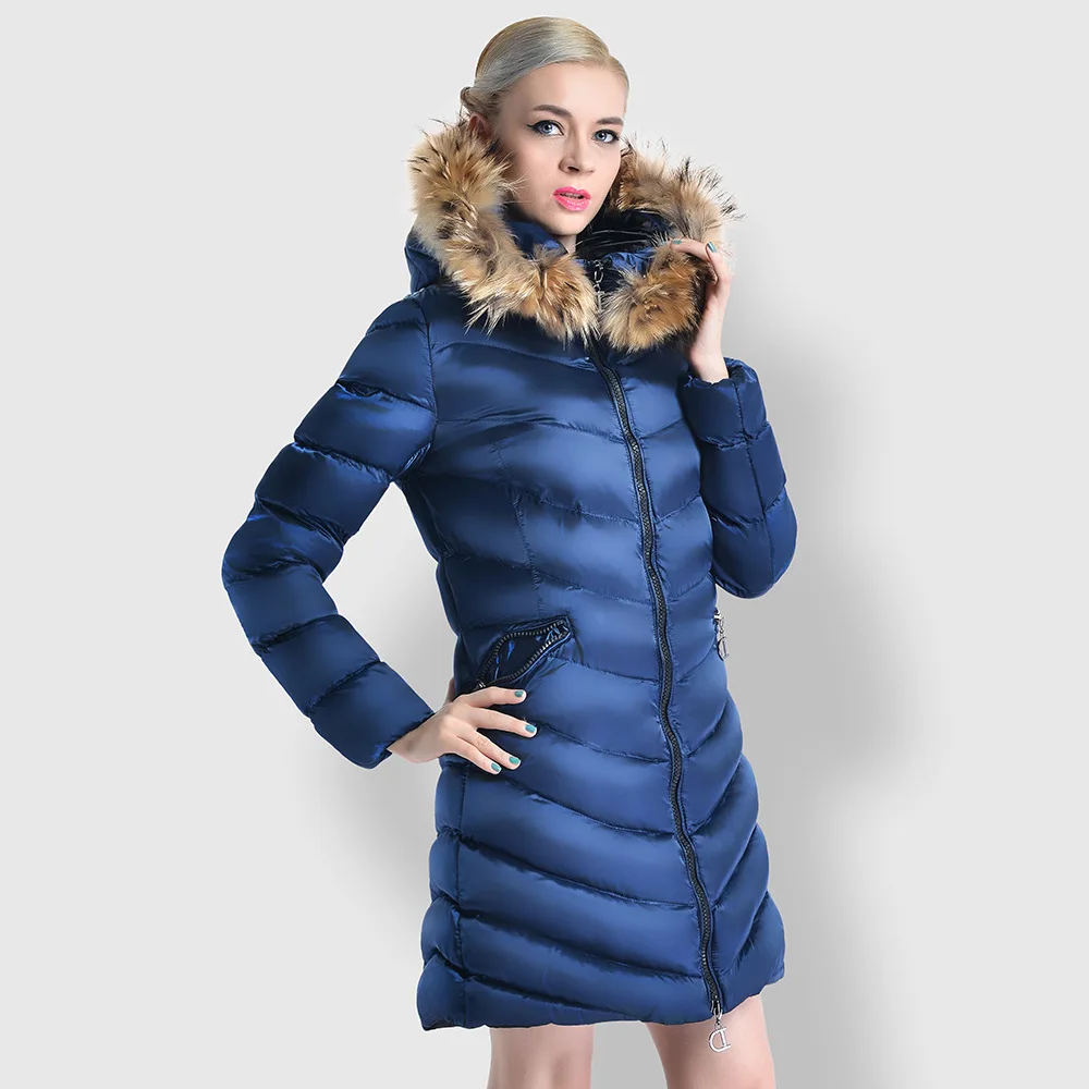 Women New Winter Long Padding Jacket Ladies Puffer Jacket 2022 Fur Hood ...