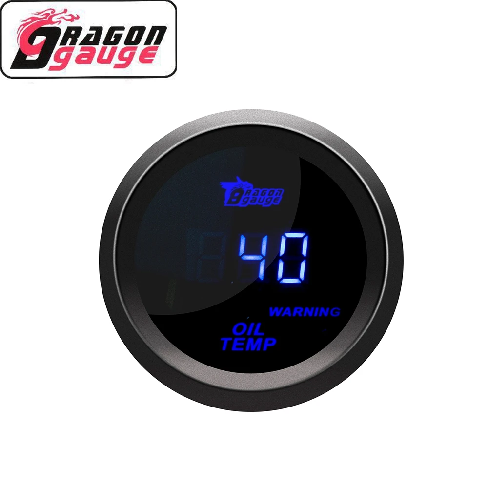 Dragon Gauge 52mm Blue Led Digital Car Oil Temp Gauge 40150 Celsius Oil Temperature Meter With