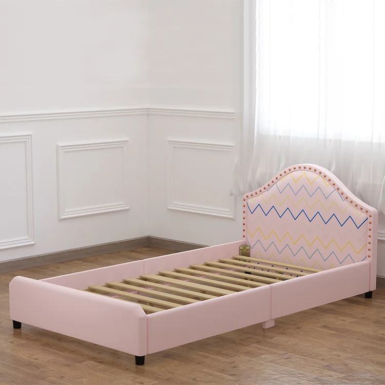 2020 New design  pink PVC  modern children bed for kids children