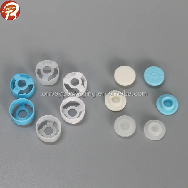20mm Silicone rubber stopper and PP plastic easy open cap for vials