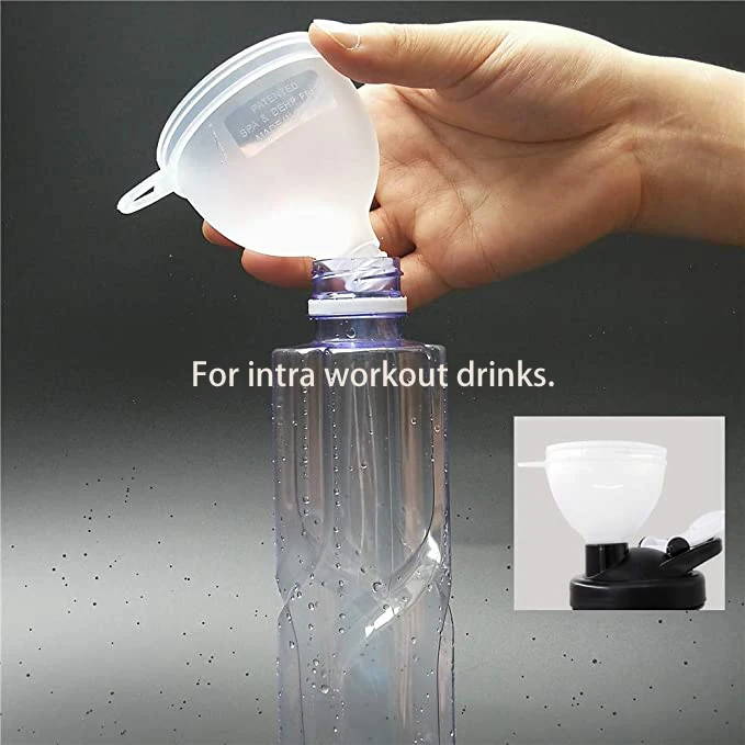 Protein Powder Funnel Water Bottle Funnel Protein Storage Box & Supplement Container For