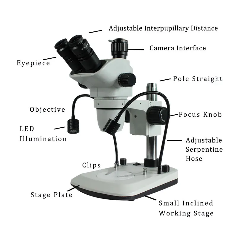 Tz6745 Series 0.67x~4.5x Trinocular Microscope Stereo Electronic Stereo ...